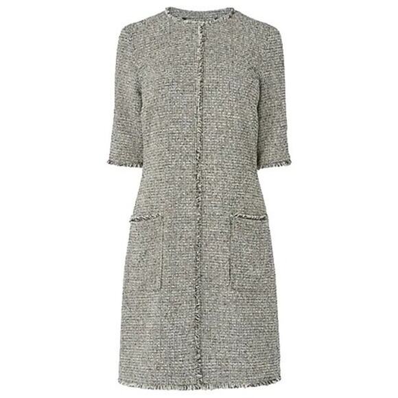 EUC L.K. Bennett London DR Nessa Black Cream Tweed Shift Dress Size 4 Wool EUC - Picture 1 of 14